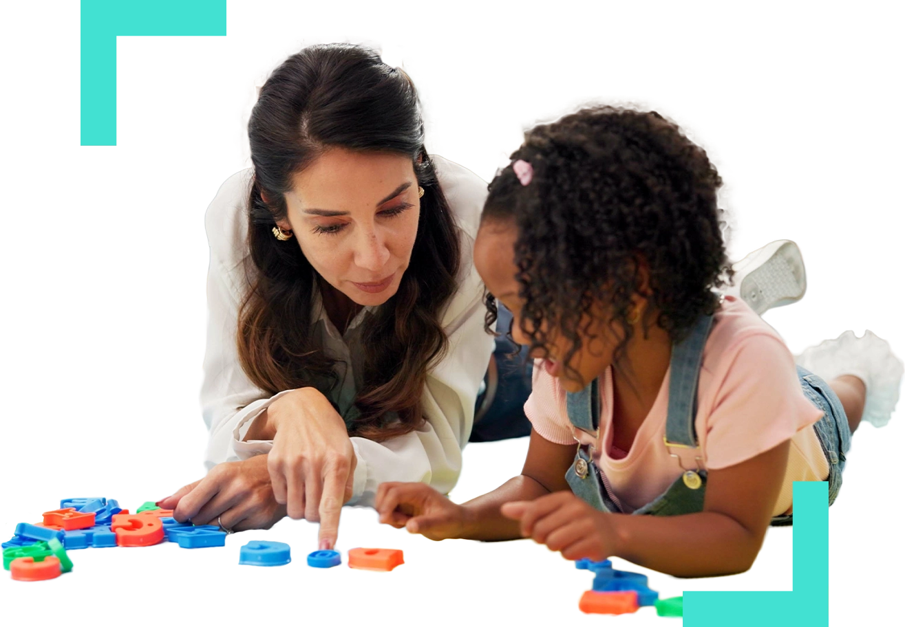 About Header Teacher and child at home