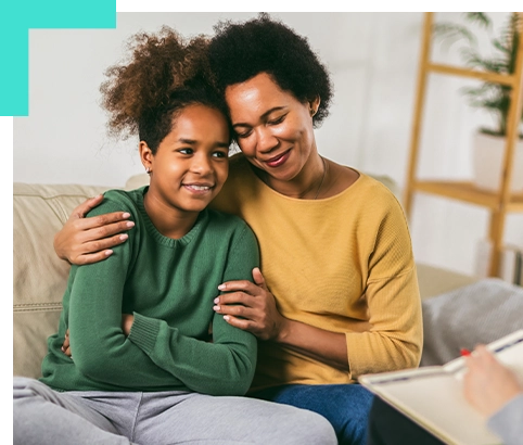 About Trinity Vision Therapist with a child performing AIM therapy