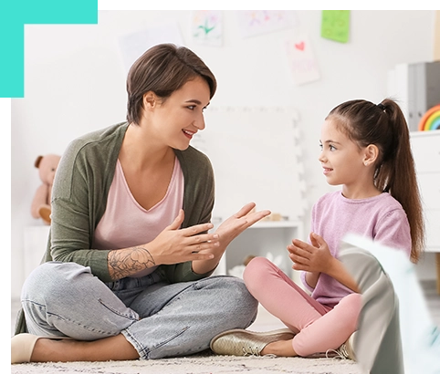 Therapist and young child in therapy